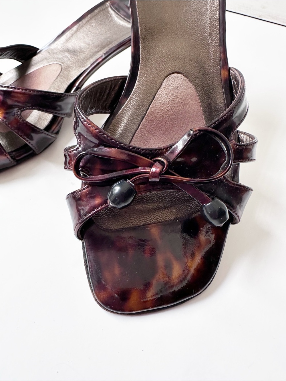 VINTAGE STUART WEITZMAN tortoise kitten heel slide - Picture 4 of 8